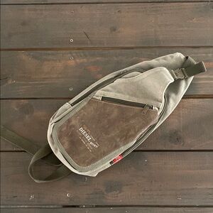 Diesel Tan and Brown Shoulder Bag Durable Design